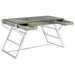 Emelle - 2-Drawer Glass Top Writing Desk - Gray Driftwood And Chrome Sacramento Furniture Store Furniture store in Sacramento