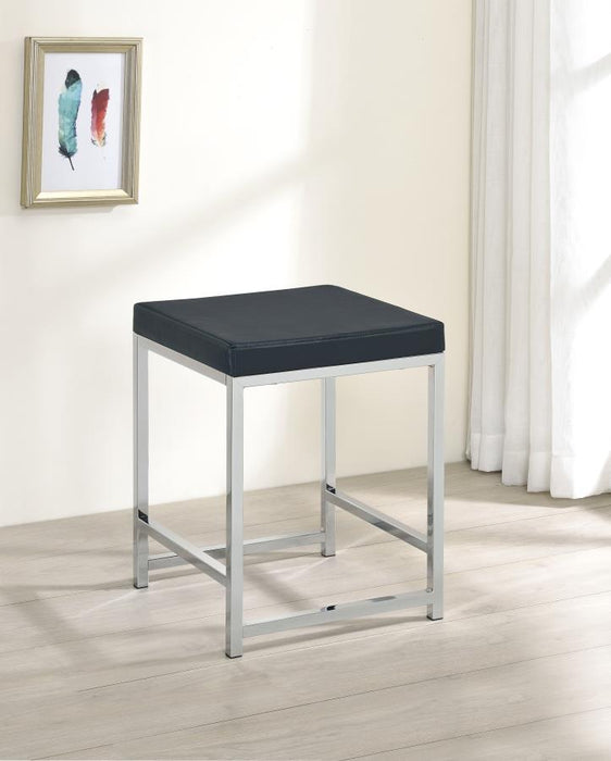 Afshan - Upholstered Square Padded Cushion Vanity Stool - Dark Gray Sacramento Furniture Store Furniture store in Sacramento