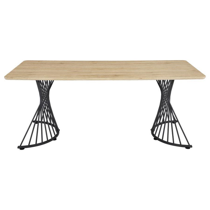 Altus - Swirl Base Dining Table - Natural Oak And Gunmetal Sacramento Furniture Store Furniture store in Sacramento