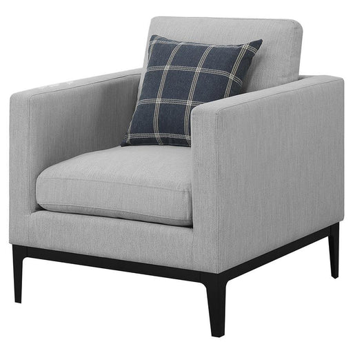 Apperson - Cushioned Back Arm Chair - Light Gray Sacramento Furniture Store Furniture store in Sacramento
