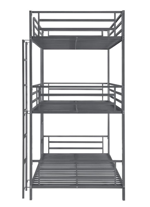 Maynard - Metal Triple Twin Bunk Bed - Gunmetal Sacramento Furniture Store Furniture store in Sacramento