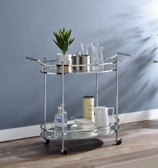 Jinx - Serving Cart - Clear Glass & Chrome Finish Sacramento Furniture Store Furniture store in Sacramento