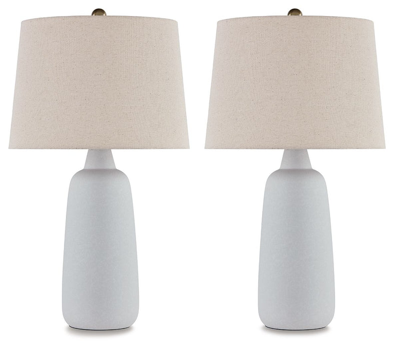 Avianic - White - Ceramic Table Lamp (Set of 2) Sacramento Furniture Store Furniture store in Sacramento