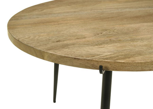 Pilar - Round Solid Wood Top Coffee Table - Natural And Black Sacramento Furniture Store Furniture store in Sacramento