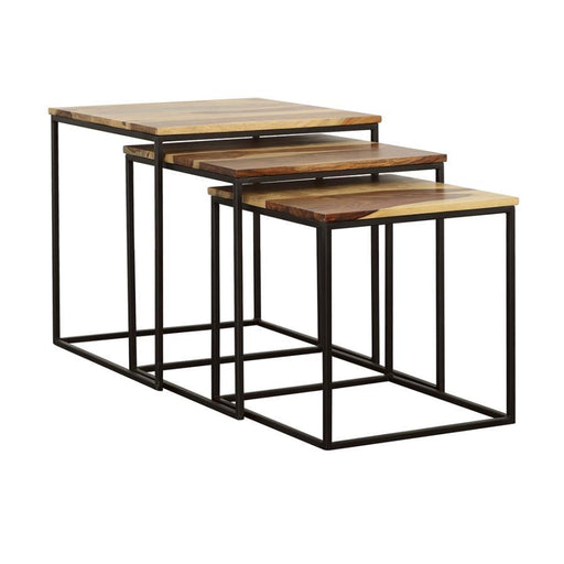 Belcourt - 3 Piece Square Nesting Tables - Natural And Black Sacramento Furniture Store Furniture store in Sacramento