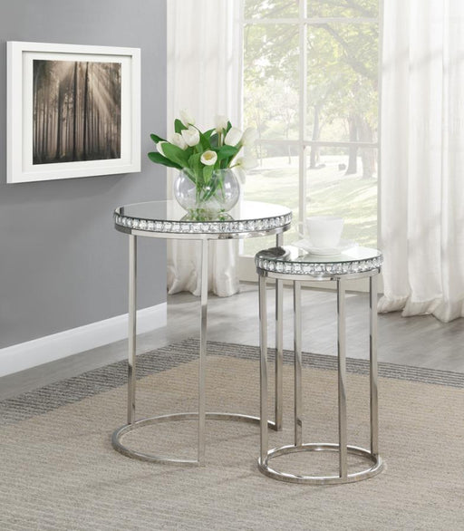 Addison - 2 Piece Round Nesting Table - Silver Sacramento Furniture Store Furniture store in Sacramento