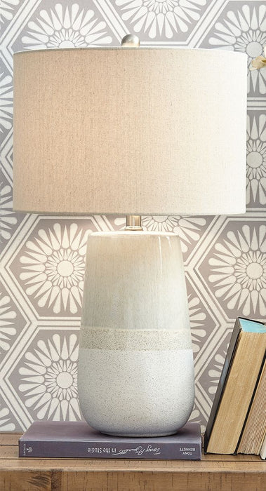 Shavon - Beige / White - Ceramic Table Lamp Sacramento Furniture Store Furniture store in Sacramento