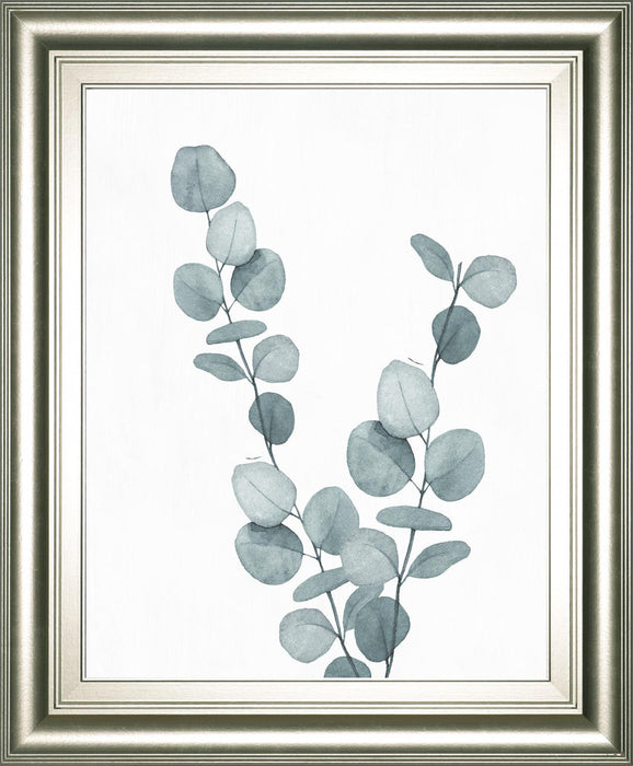 22x26 Blue Botanical Wash III By Conrad Knutsen - Pearl Silver