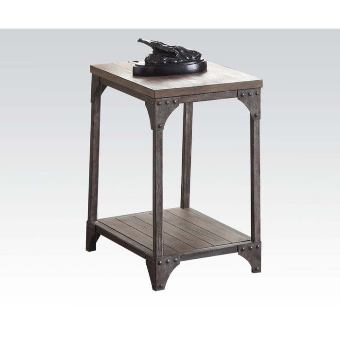 Gorden - End Table - Weathered Oak & Antique Nickel Sacramento Furniture Store Furniture store in Sacramento