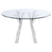 Alaia - Round Glass Top Dining Table - Clear And Chrome Sacramento Furniture Store Furniture store in Sacramento