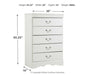 Anarasia - White - Five Drawer Chest Sacramento Furniture Store Furniture store in Sacramento