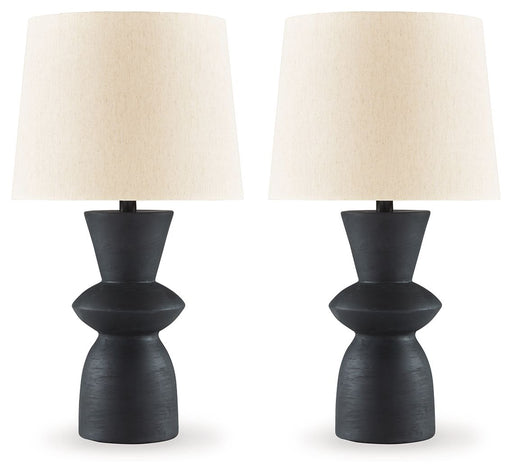 Scarbot - Distressed Black - Paper Table Lamp (Set of 2) Sacramento Furniture Store Furniture store in Sacramento