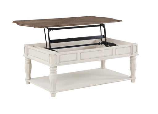 Florian - Coffee Table - Oak & Antique White Finish Sacramento Furniture Store Furniture store in Sacramento