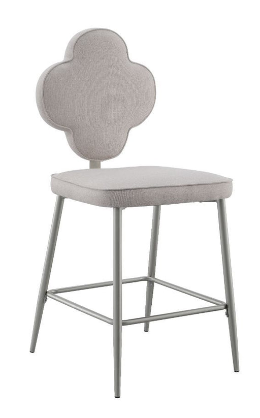 Clover - Counter Height Chair (Set of 2) - Beige Fabric & Champagne Finish Sacramento Furniture Store Furniture store in Sacramento