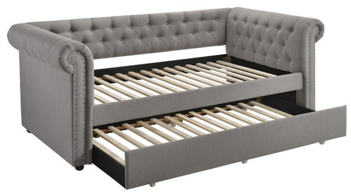 Kepner - Tufted Upholstered Day Bed With Trundle - Gray Sacramento Furniture Store Furniture store in Sacramento