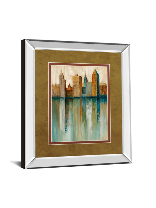 City View Il By Norm Olson - Mirror Framed Print Wall Art - Green