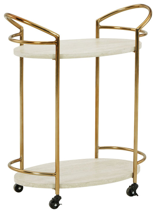 Tarica - Cream / Gold Finish - Bar Cart Sacramento Furniture Store Furniture store in Sacramento