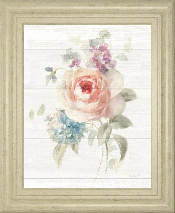 Cottage Garden III Shiplap By Danhui Nai - Framed Print Wall Art - White