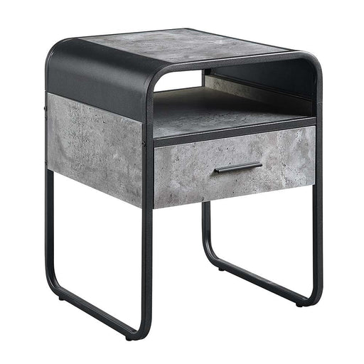 Raziela - End Table - Concrete Gray & Black Finish - 22" Sacramento Furniture Store Furniture store in Sacramento