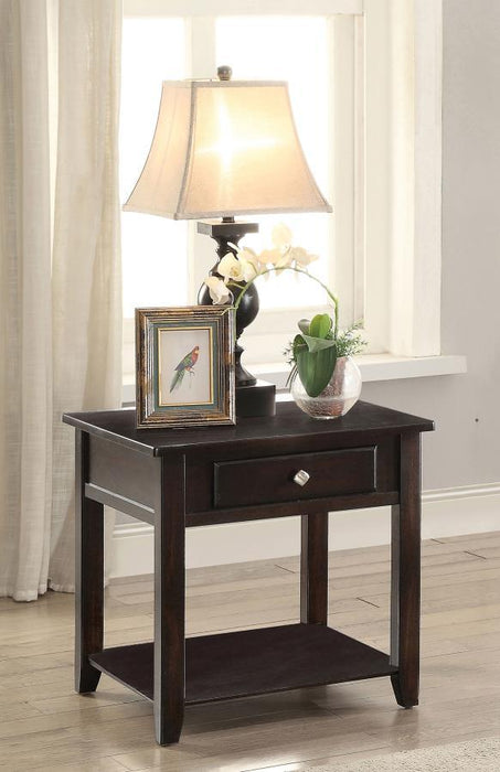 Bradford - Square 1-Shelf End Table - Walnut Sacramento Furniture Store Furniture store in Sacramento