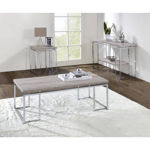 Chafik - Coffee Table - Natural Oak & Chrome Sacramento Furniture Store Furniture store in Sacramento