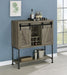 Claremont - Sliding Door Bar Cabinet With Lower Shelf - Gray Driftwood Sacramento Furniture Store Furniture store in Sacramento