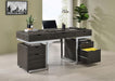 Noorvik - 3 Piece Writing Desk Set - Dark Oak And Chrome Sacramento Furniture Store Furniture store in Sacramento