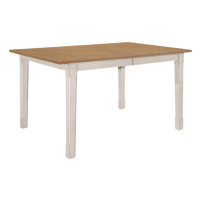 Kirby - Rectangular Dining Table With Butterfly Leaf - Natural And Rustic Off White