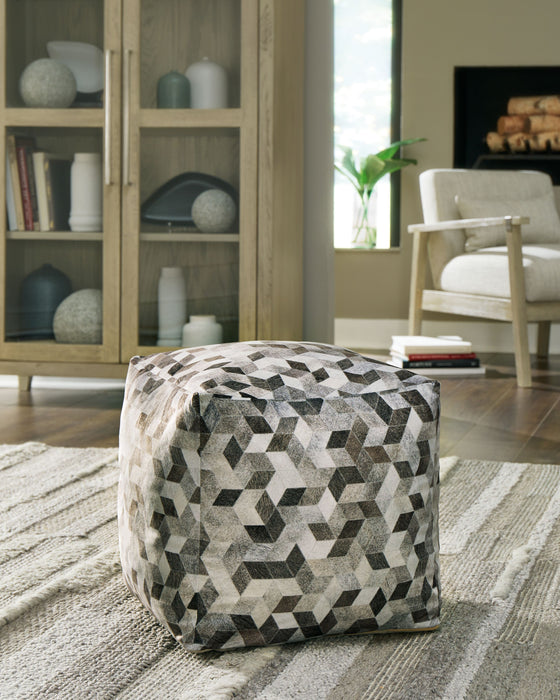 Albermarle - Gray / Brown - Pouf Sacramento Furniture Store Furniture store in Sacramento