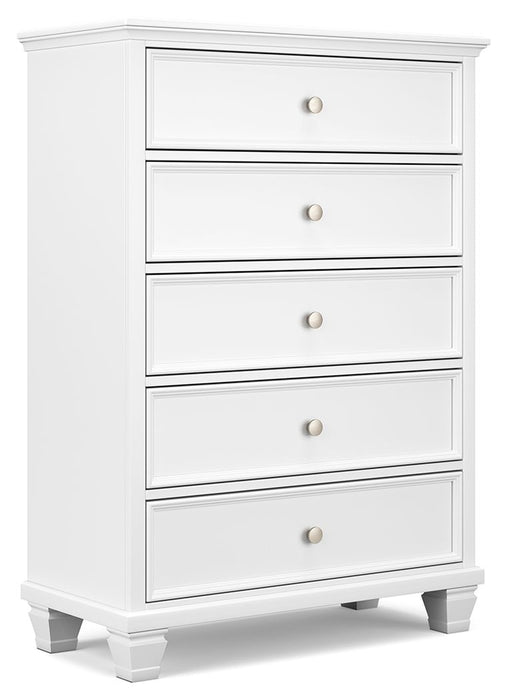 Fortman - White - Five Drawer Chest Sacramento Furniture Store Furniture store in Sacramento