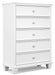 Fortman - White - Five Drawer Chest Sacramento Furniture Store Furniture store in Sacramento