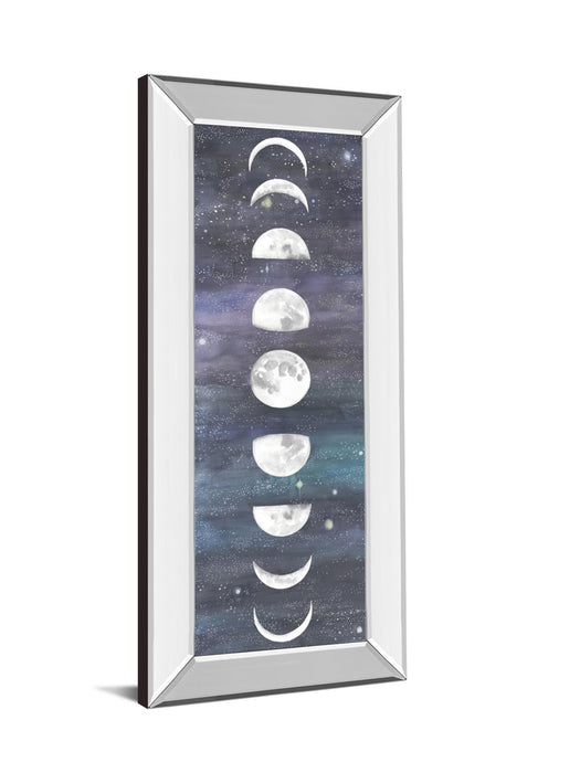 Moon Chart I By Naomi Mccavitt - Mirror Framed Print Wall Art - Blue