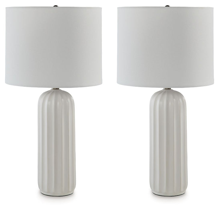 Clarkland - White - Ceramic Table Lamp (Set of 2) Sacramento Furniture Store Furniture store in Sacramento