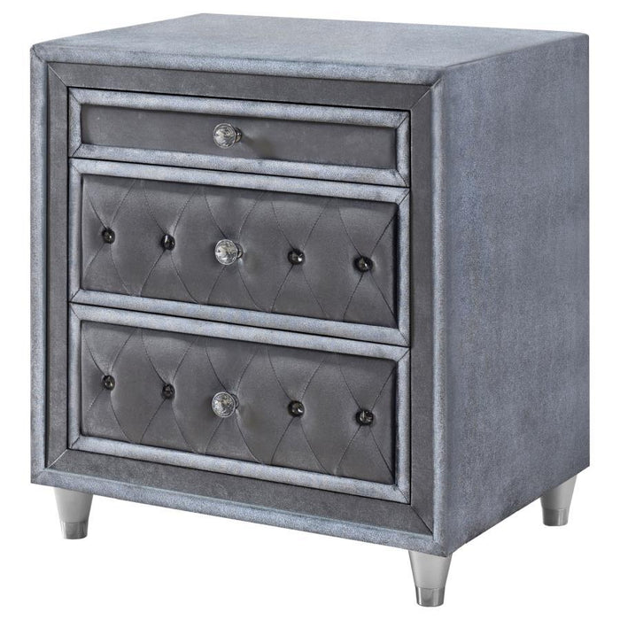 Antonella - 3-Drawer Upholstered Nightstand Sacramento Furniture Store Furniture store in Sacramento