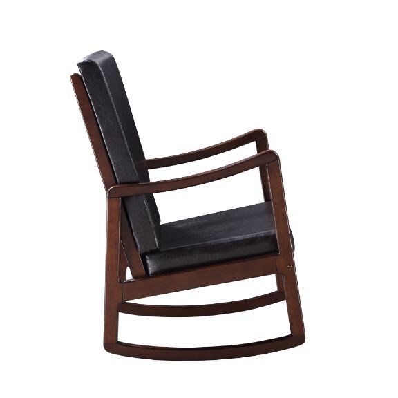 Raina - Rocking Chair - Dark Brown PU & Espresso Finish Sacramento Furniture Store Furniture store in Sacramento