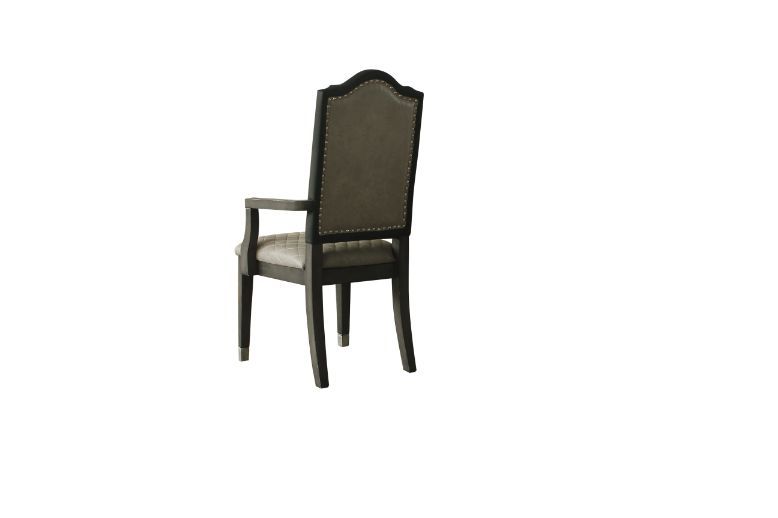 House - Beatrice Chair (Set of 2) - Two Tone Gray Fabric & Charcoal Finish Sacramento Furniture Store Furniture store in Sacramento