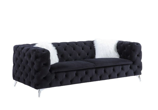 Phifina - Sofa - Black Velvet Sacramento Furniture Store Furniture store in Sacramento