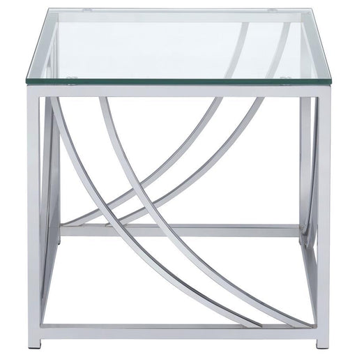 Lille - Glass Top Square End Table Accents - Chrome Sacramento Furniture Store Furniture store in Sacramento