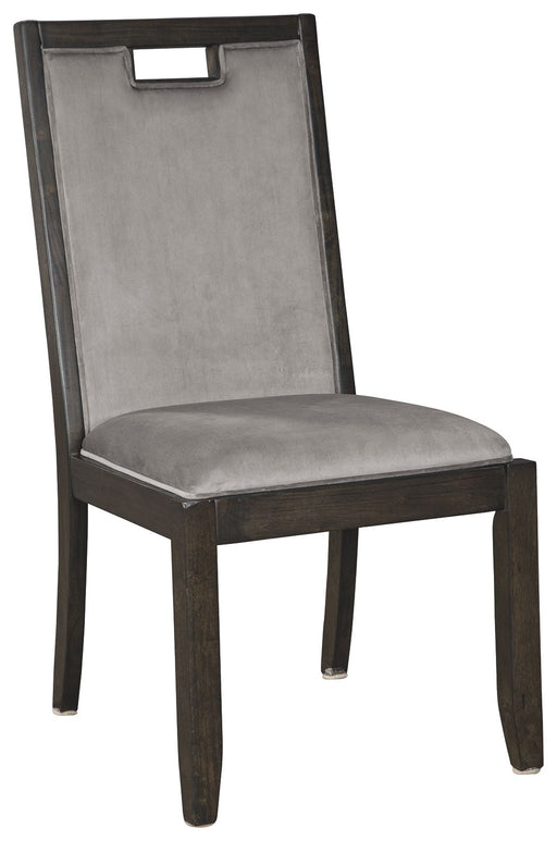 Hyndell - Gray / Dark Brown - Dining Uph Side Chair (Set of 2) Sacramento Furniture Store Furniture store in Sacramento