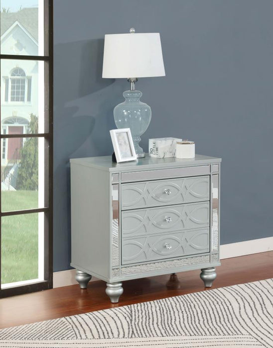 Gunnison - 2-Drawer Nightstand - Silver Metallic Sacramento Furniture Store Furniture store in Sacramento