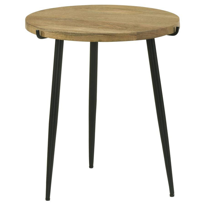 Pilar - Round Solid Wood Top End Table - Natural And Black Sacramento Furniture Store Furniture store in Sacramento