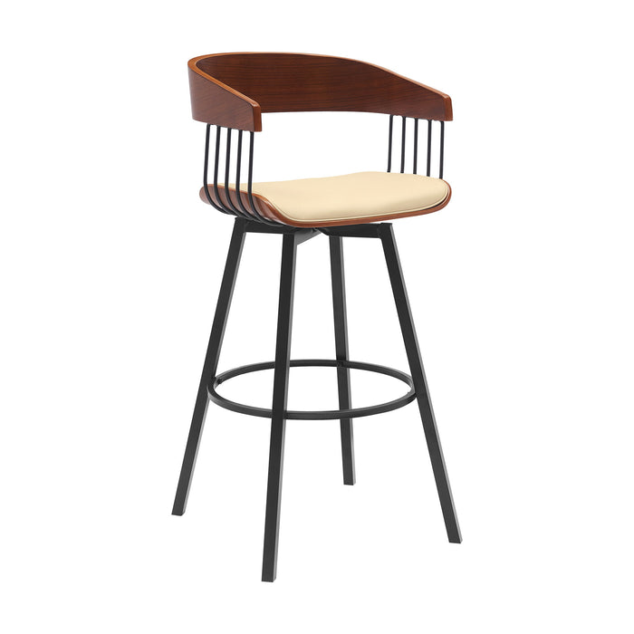 Athena - Swivel Walnut Metal Stool