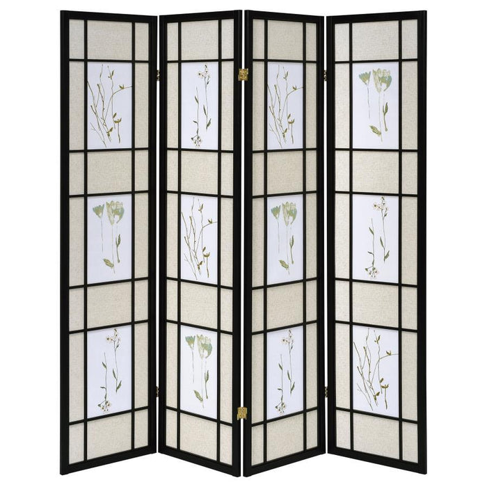 Catabella - 4-Panel Floral Print Folding Screen - Multi-Color Sacramento Furniture Store Furniture store in Sacramento