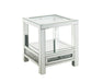 Noralie - End Table With Glass Top - Mirrored & Faux Diamonds - 24" Sacramento Furniture Store Furniture store in Sacramento