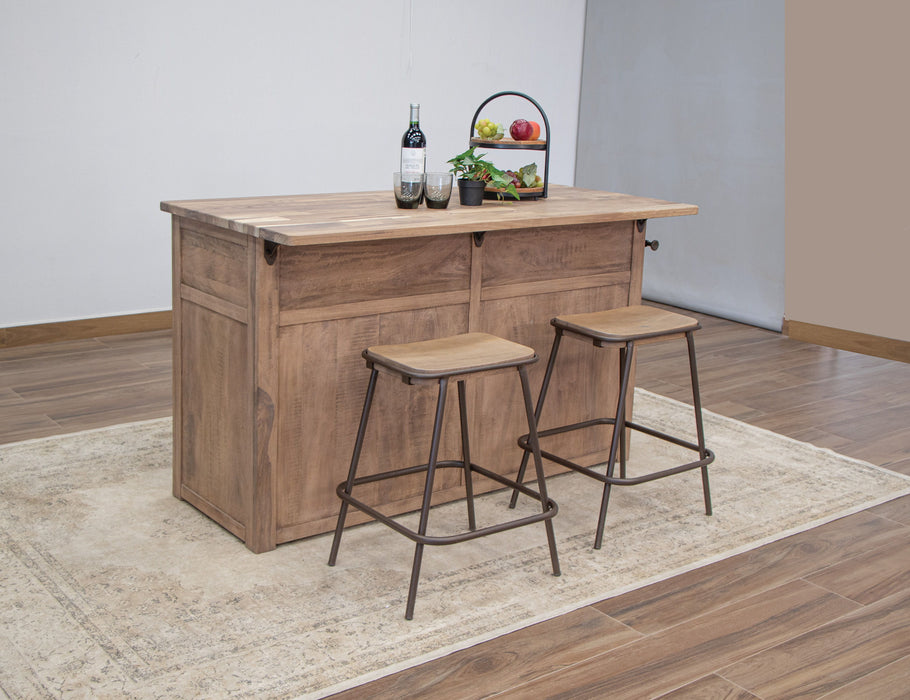 Natural Parota - Kitchen Island - Brown Cappuccino