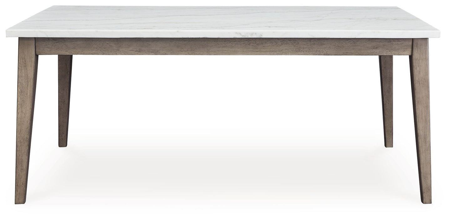 Loyaska - White / Brown - Rectangular Dining Room Table