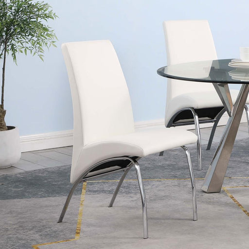 Bishop - Upholstered Side Chairs (Set of 2) - White And Chrome Sacramento Furniture Store Furniture store in Sacramento
