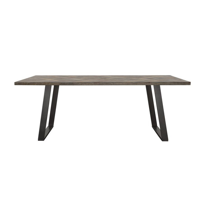 Misty - Sled Leg Dining Table - Gray Sheesham And Gunmetal Sacramento Furniture Store Furniture store in Sacramento