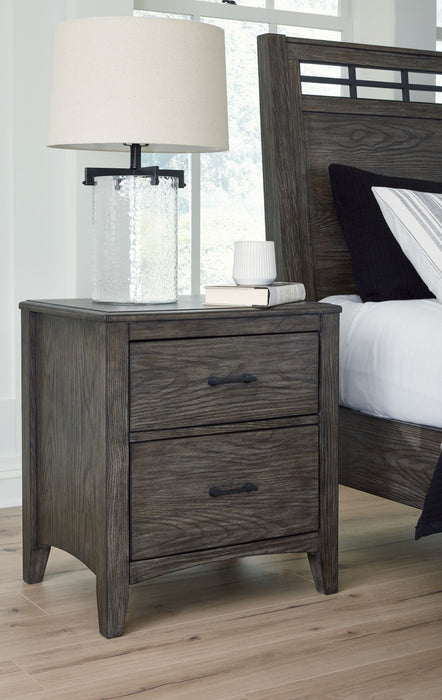 Montillan - Grayish Brown - Two Drawer Night Stand Sacramento Furniture Store Furniture store in Sacramento