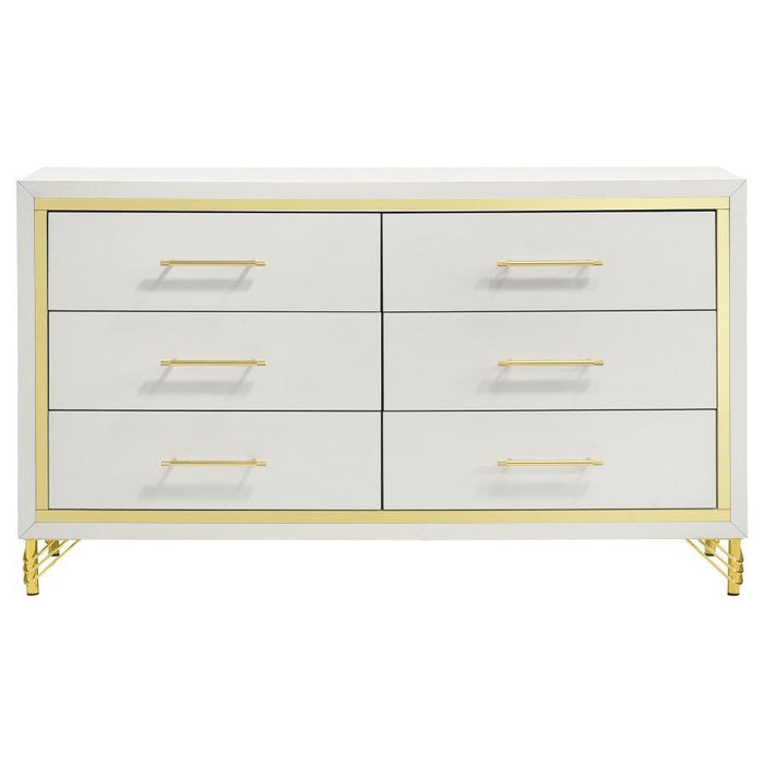 Lucia - 6-Drawer Bedroom Dresser - White Sacramento Furniture Store Furniture store in Sacramento